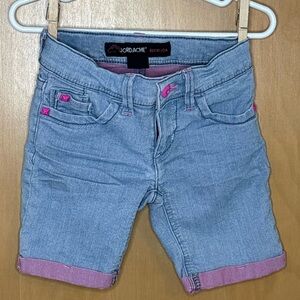 Jordache Girls Denim Shorts Size 5 Bermuda Adjustable